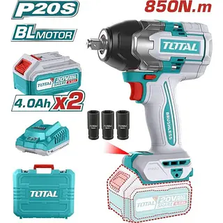 Taladro Impacto 20v 1/2" 850nm + 2 Baterías 4.0 Ah Total