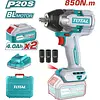 Taladro Impacto 20v 1/2" 850nm + 2 Baterías 4.0 Ah Total