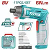 Atornillador 8v 6nm + Estuche + 17piezas Total