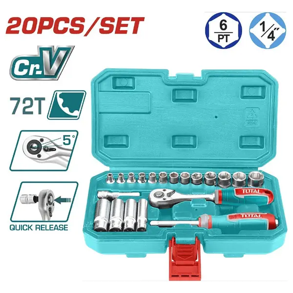 Juego De Copas Y Ratchet 1/4" Super Select - 20pzs Total