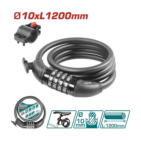 Candado Moto Clave 10x1200mm Super Total