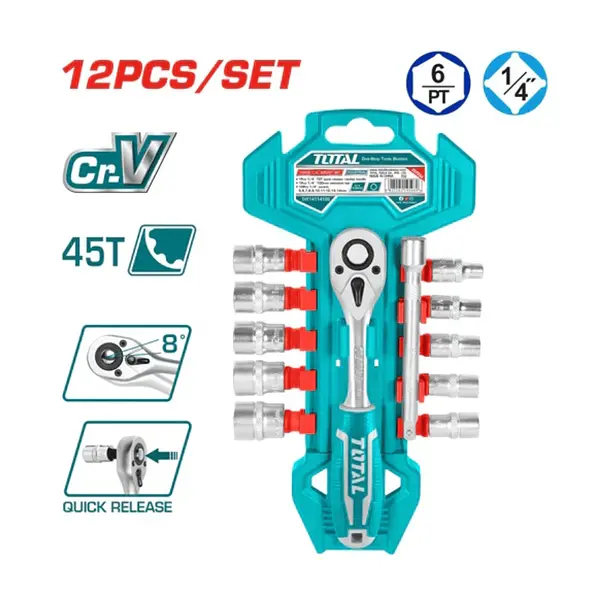 Juego De Copas Con Rachet 1/4" - 12pzs Total